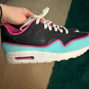 Nike Youth Black, Pink, and Teal Sneakers